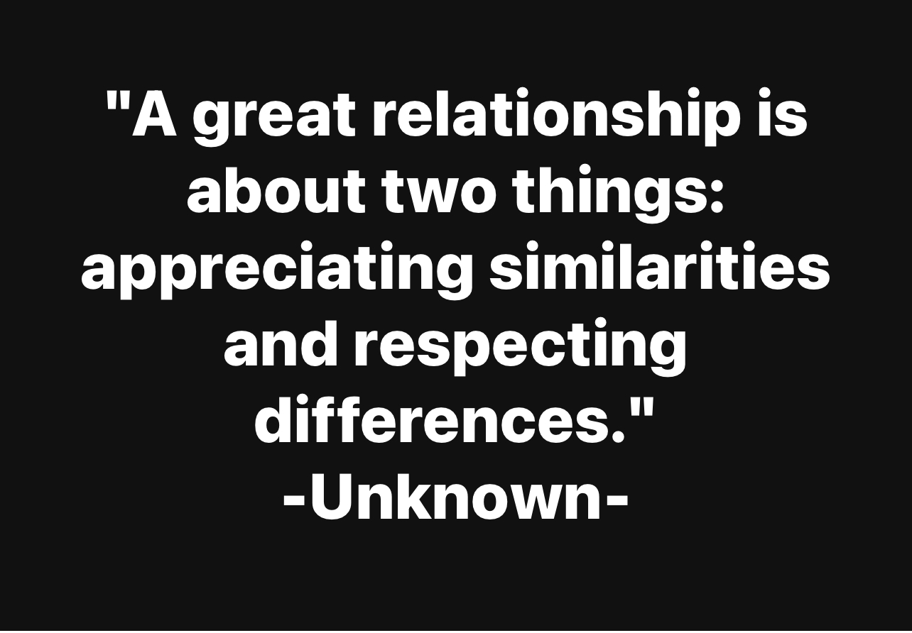 Respect of differences is critical in a healthy community